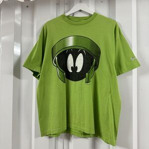 VTG 1996 Marvin Martian Looney Tunes XL T-Shirt Six Flags Neon Green